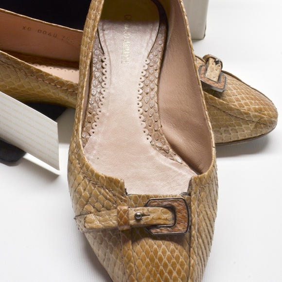 GIORGIO ARMANI Vintage Genuine Python Ballet Flats Size 37.5 Made in Italy - Picture 13 of 16